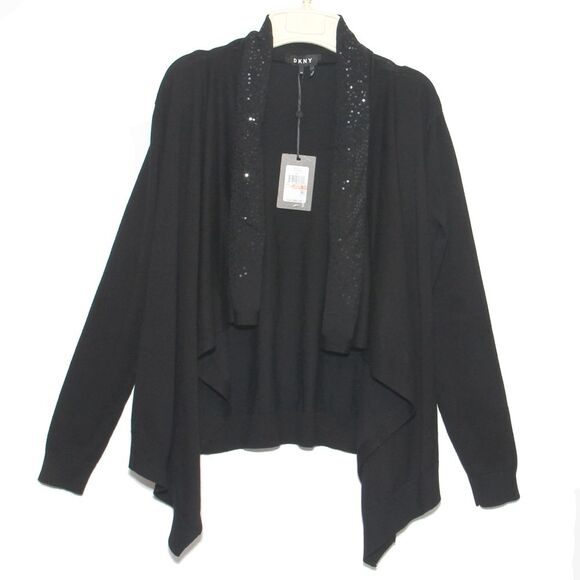 NEW DKNY Waterfall front draped cardigan sweater Size Small - Picture 1 of 3